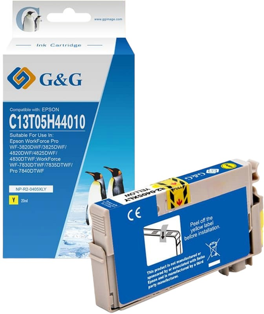 Tusz do drukarek G&G C13T05H44010 do Epson Yellow 20 ml (NP-R2-0405XLY) - obraz 1