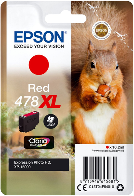 Tusz do drukarek Epson 478 XL 10.2 ml Red (C13T04F54010) - obraz 1