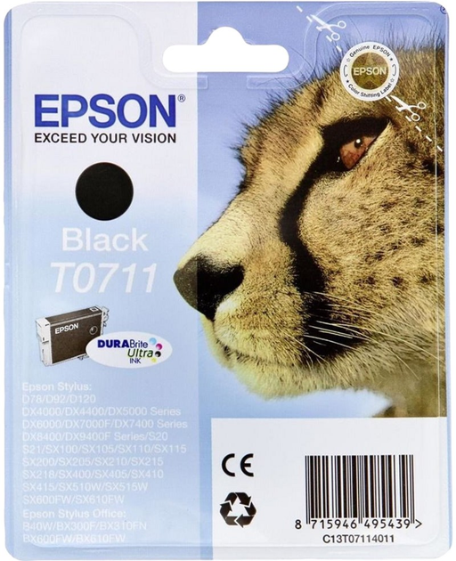 Tusz do drukarek Epson T0711 7.4 ml Black (C13T07114022) - obraz 1