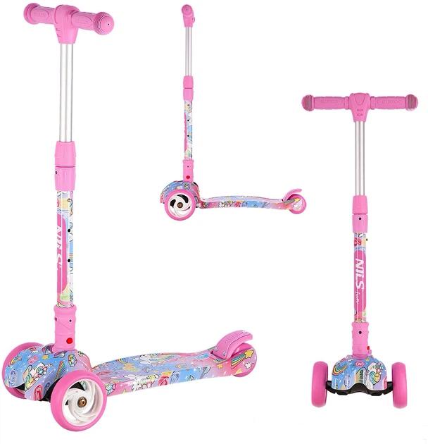 Самокат дитячий Nils Fun HLB15 Рожевий (5907695540758) - зображення 2