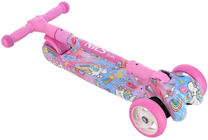 Самокат дитячий Nils Fun HLB15 Рожевий (5907695540758) - зображення 11