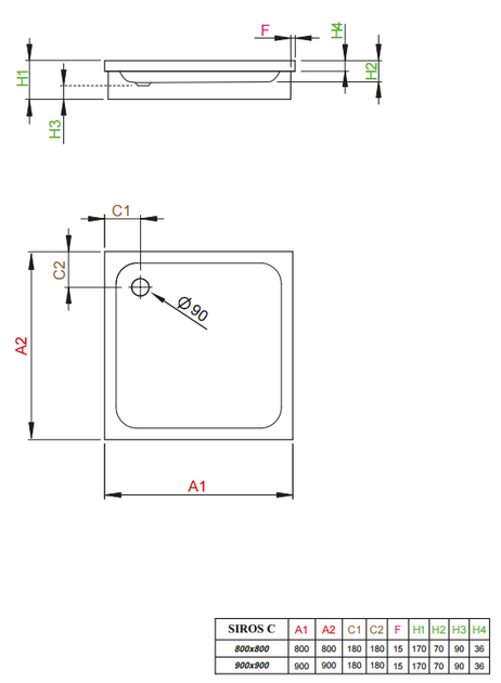 Душевой поддон RADAWAY SIROS C 90 SBC9917-1 - изображение 3