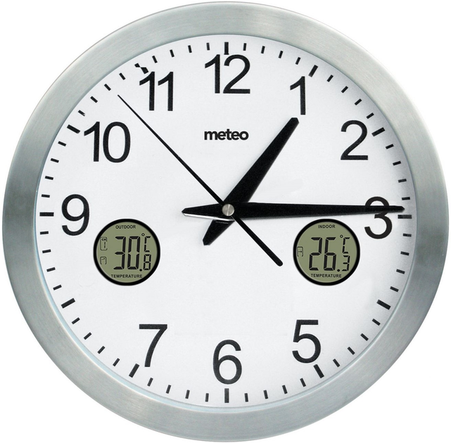Настінний годинник Meteo Zp31 з бездротовим датчиком для вимірювання зовнішньої температури 30 см (5907265012647) - зображення 2