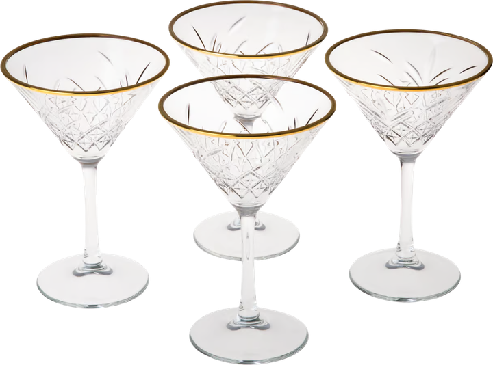 Komplet kieliszków Pasabahce Timeless Gold do martini 230 ml 4 szt (8693357554115) - obraz 2