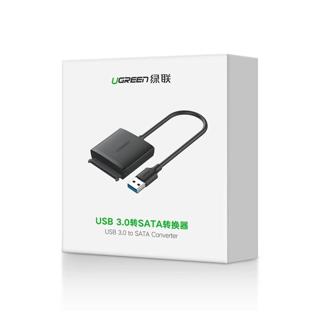Адаптер UGREEN CM257 USB-A 3.0 to 3.5''/2.5" SATA Adapter Cable Black (60561) - Фото 13 Адаптер UGREEN CM257 USB-A 3.0 to 3.5''/2.5" SATA Adapter Cable Black (60561) - изображение 13