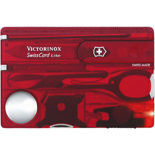 Ніж Victorinox SwissCard Lite Transparent Red Blister (0.7300.TB1) - зображення 2