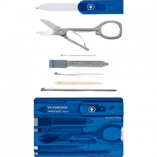 Ніж Victorinox SwissCard Transparent Blue (0.7122.T2) - зображення 1