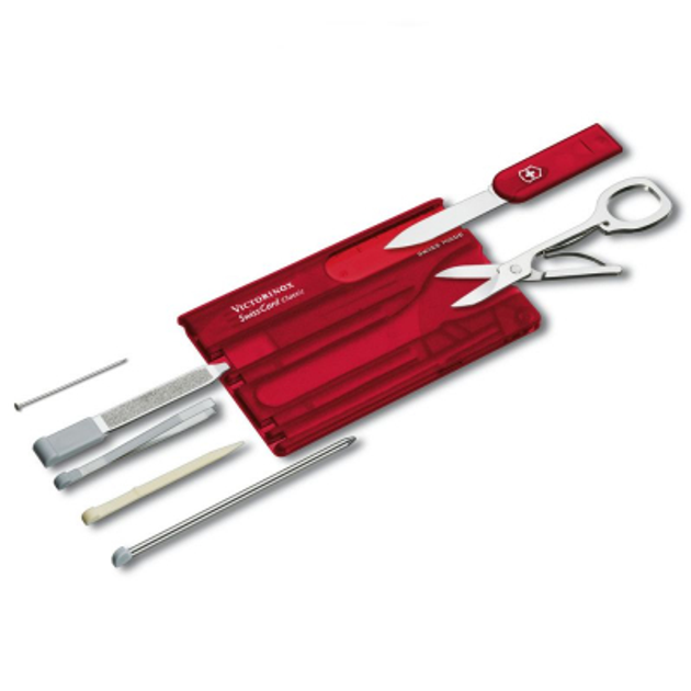 Нож Victorinox SwissCard Transparent Red Blister (0.7100.TB1) - изображение 1