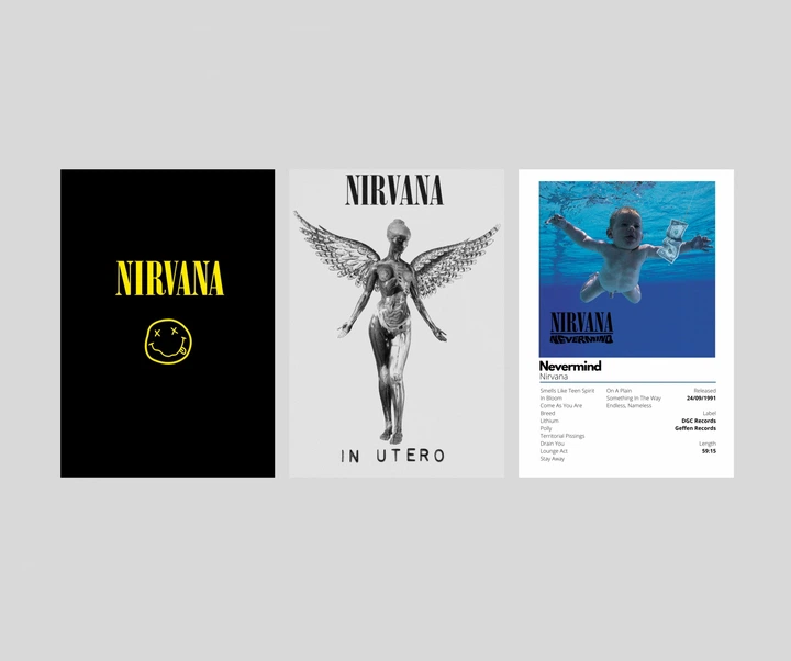 Набор постеров Nirvana / Нирвана / Курт Кобейн - Фото 1 Набор постеров Nirvana / Нирвана / Курт Кобейн - изображение 1