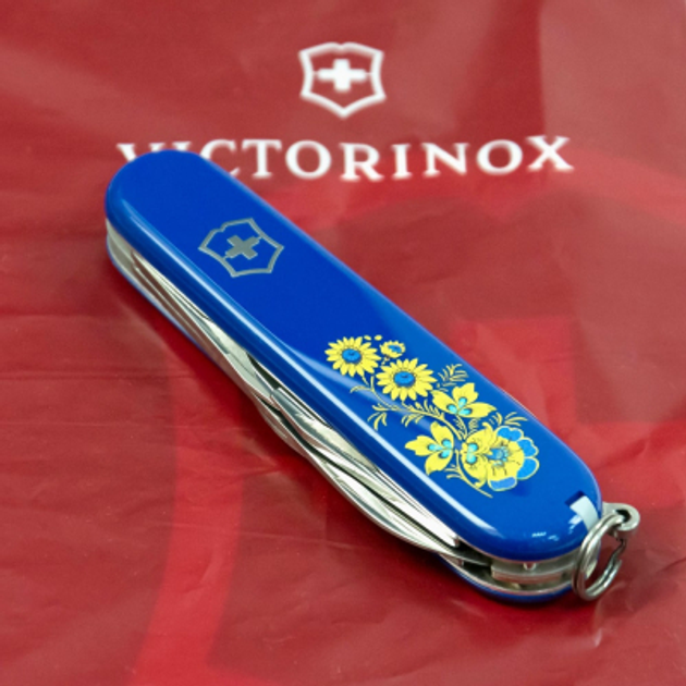 Ніж Victorinox Spartan Ukraine Blue "Квіти" (1.3603.2_T1050u) - зображення 2