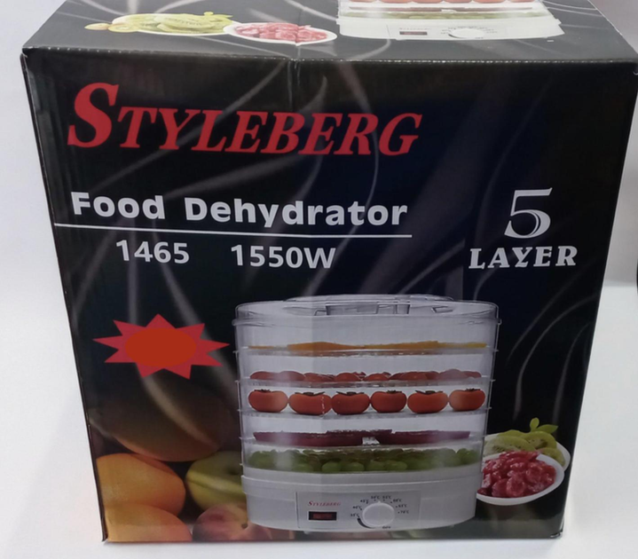 Сушилка для фруктов и овощей дегидратор Styleberg сушарка Food Dehidrator 1465 сушка Білий - изображение 4