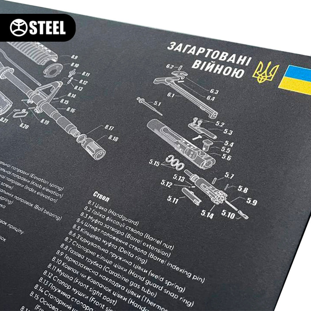 Килимок Steel для чищення зброї із вибух-схемою гвинтівки AR-15 - зображення 2