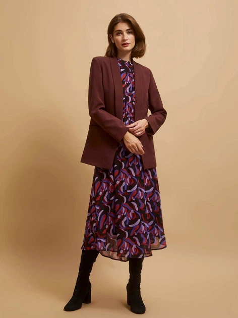 Marynarka damska Moodo Z-MR-4207 XS Brązowa (5904152411439) - obraz 3