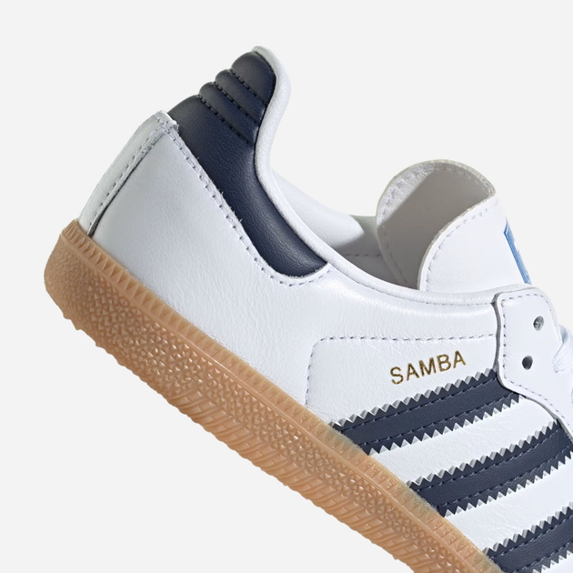 Дитячі кеди для хлопчика adidas Originals Samba OG C IE1332 33 (1UK) Білі з чорним (4067892678621) - зображення 8