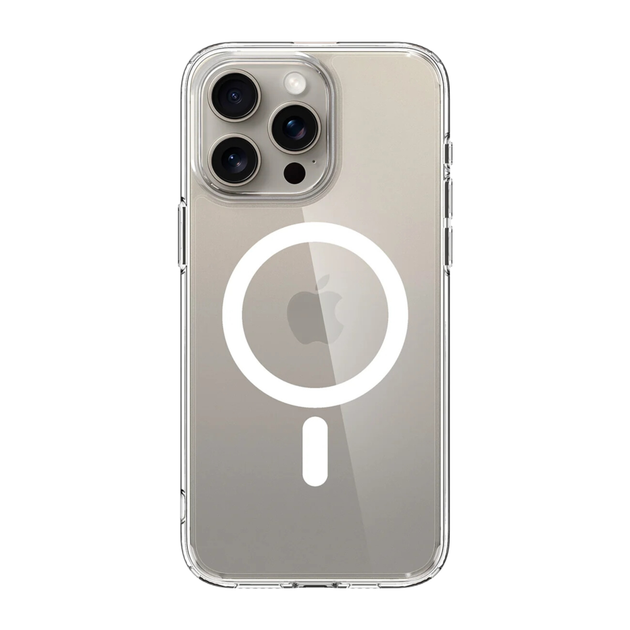 Чохол - накладка TPU+PC Spigen Ultra Hybrid with Magsafe для iPhone 15 Pro Max transparent - зображення 3