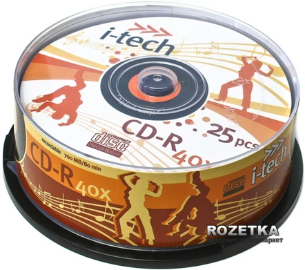 I-Tech CD-R 700 MB 40x Black Vinyl 25 шт. (DIT-GB23A14SV\54038) – фото ...