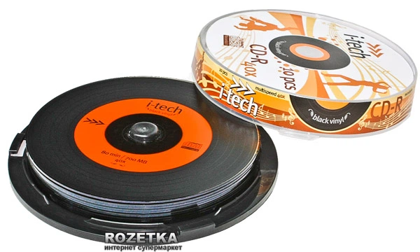 I-Tech CD-R 700 MB 40x Black Vinyl 25 шт. (DIT-GB23A14SV\54038) – фото ...