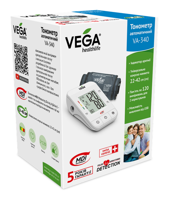 Тонометр автоматический цифровой Vega VA-340 - изображение 2