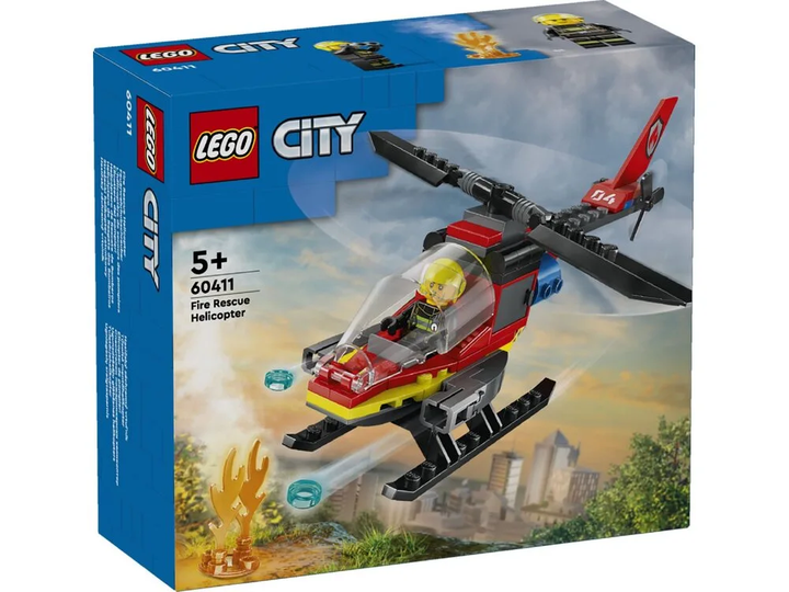 Дитячий конструктор LEGO City Пожежний рятувальний вертоліт 85 шт. деталей (60411) - зображення 9