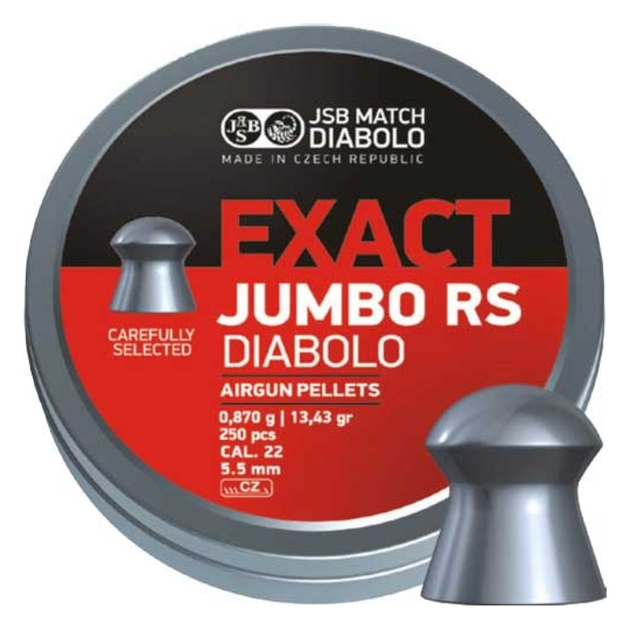 Кулі для пневматики JSB Diabolo Exact Jumbo RS (5,5 мм, 0,87 г, 250 шт) - зображення 1