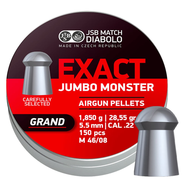 Кулі для пневматики JSB Diabolo Exact Jumbo Monster Grand (5,5мм, 1,850г, 150шт) - зображення 1