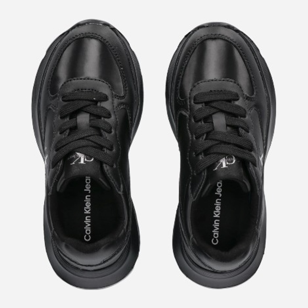 Дитячі кросівки для дівчинки Calvin Klein Jeans Low Cut Lace-up V3A9-80997-1752999 28 Чорні (8052578651636) - зображення 3