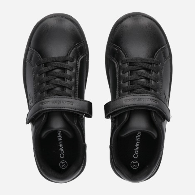 Дитячі кросівки для хлопчика Calvin Klein Jeans Low Cut Lace-up/Velcro V3X9-81054-1355999 30 Чорні (8052578654453) - зображення 3