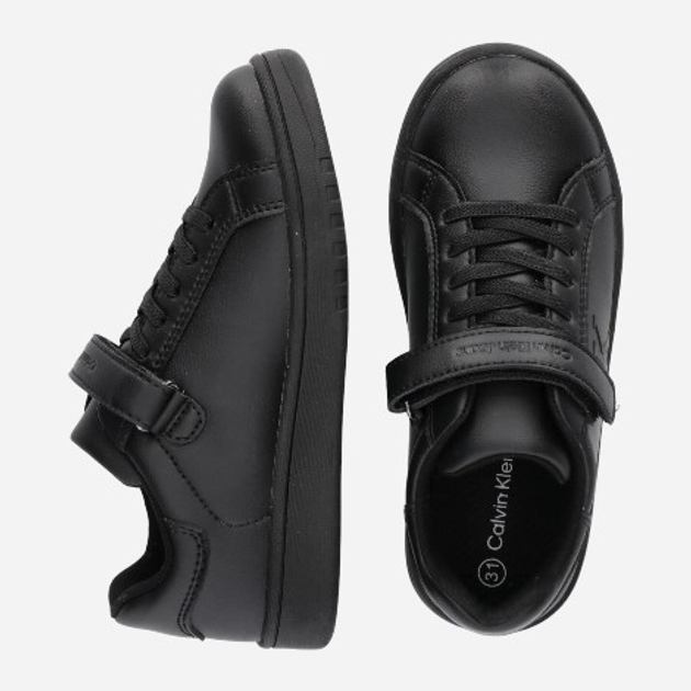 Дитячі кросівки для хлопчика Calvin Klein Jeans Low Cut Lace-up/Velcro V3X9-81054-1355999 30 Чорні (8052578654453) - зображення 4