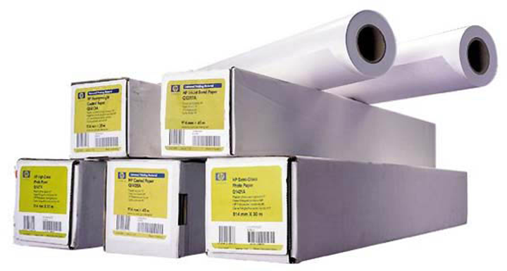 Папір для плотера HP Q1412B Universal Heavyweight Coated Paper 131 г/м2 610 мм x 30.5 м Матовий Білий (8592978030322) - зображення 1