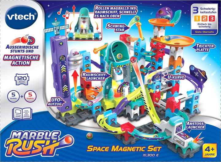 Ігровий набір VTech Marble Rush Space Magnetic XL300 E (3417765598043/3417765598234) - зображення 4