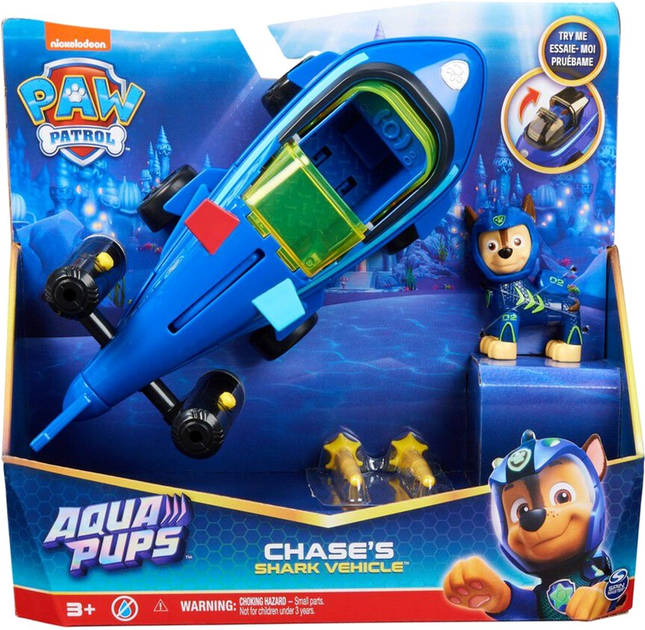 Машинка у формі акули з фігуркою цуценяти Чейза Spin Master Paw Patrol Aqua Pups (0778988446713) - зображення 1