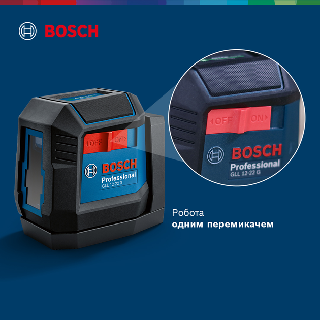 Лазерний нівелір Bosch Professional GLL 12-22 G з батарейками та чохлом (0601065320) - зображення 4