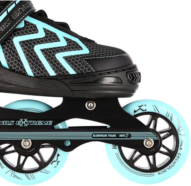 Ролики Nils Extreme Чорно-бірюзовий S 31-34 (5907695599220) - зображення 4