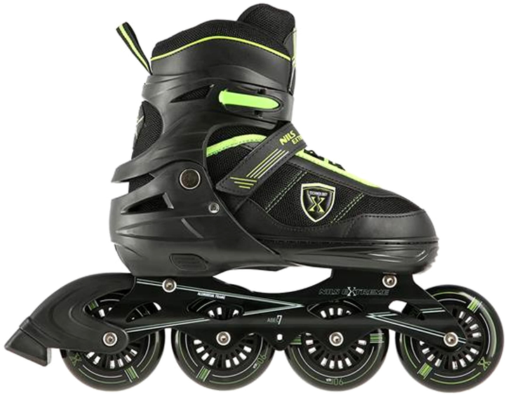 Rolki Nils Extreme Czarno-Zielone M 35-38 (5907695599381) - obraz 1