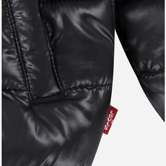 Дитяча зимова стьобана куртка для хлопчика Levi's 8EF434-023 2A 86-92 см Чорна (3666643030445) - зображення 4