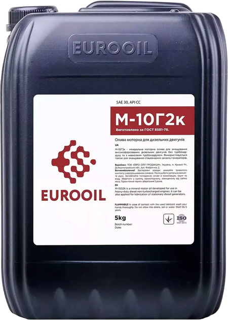 Моторное масло Eurooil М-10Г2к SAE 30 API CС 5 л – фото, отзывы ...