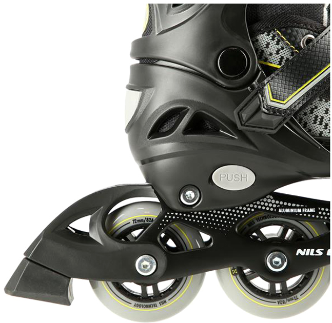 Ролики Nils Extreme Чорно-жовтий L 39-42 (5907695597783) - зображення 4
