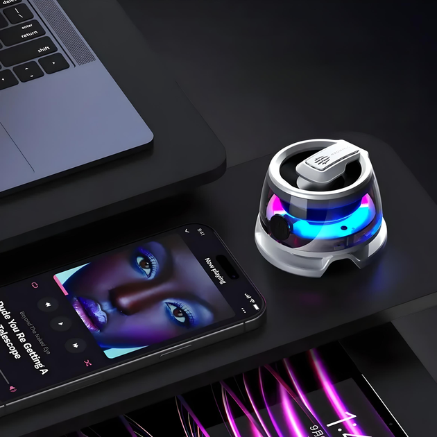 Колонка NUBIA Redmagic Rock Speaker BH4020 портативная магнитная в прозрачном дизайне с RGB, 400 mAh, белая - изображение 6