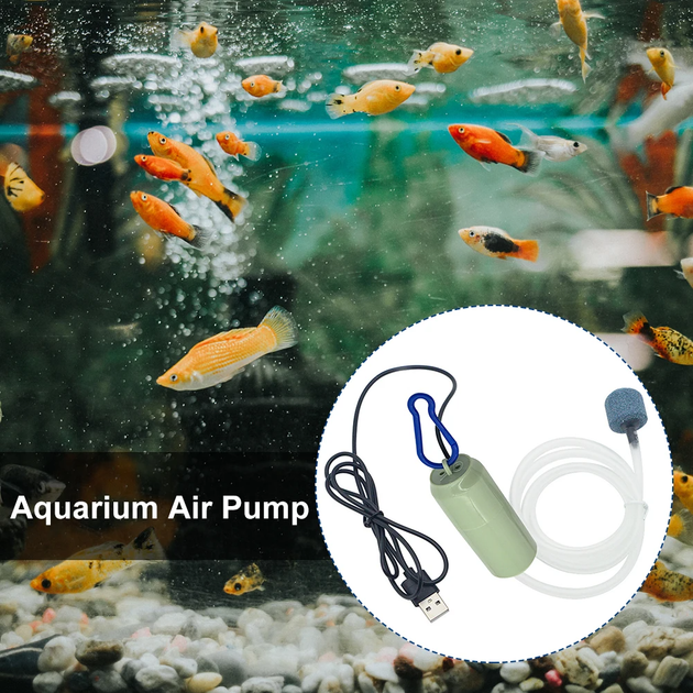 Миниатюрный кислородный USB компрессор для аквариума green - изображение 3