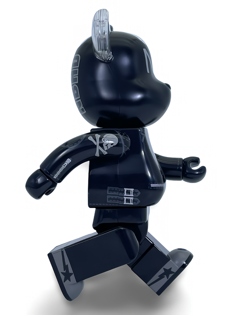 Статуетка Bearbrick x BAPE x Neighborhood 400% 28 см Акула Medicom Toy в костюмі. - зображення 12