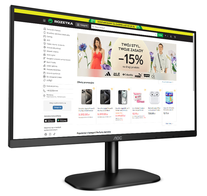 Monitor 23.8" AOC 24B2XD - obraz 3