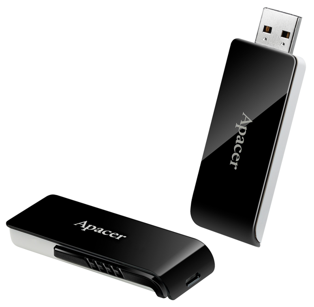 Флеш-накопичувач Apacer AH350 128 ГБ USB 3.2 чорний - Фото 3 Флеш-накопичувач Apacer AH350 128 ГБ USB 3.2 чорний - изображение 3