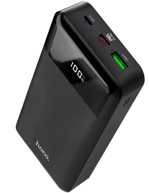 Повербанк 20000 Power Bank Hoco J102A Cool figure PD20W+QC3.0 20000 mAh с быстрой зарядкой для смартфонов Черный - Фото 1 Повербанк 20000 Power Bank Hoco J102A Cool figure PD20W+QC3.0 20000 mAh с быстрой зарядкой для смартфонов Черный - изображение 1
