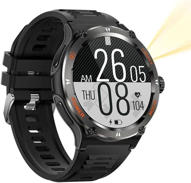 Смарт-годинник LEMFO KT76 Black (дзвінки, тонометр, пульсоксиметр