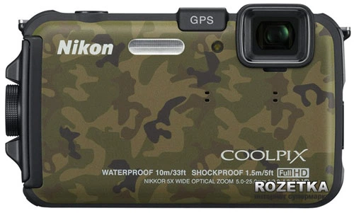 5290 Nikon COOLPIX AW100 ブラック/迷彩 デジカメ Фотоаппарат Nikon Coolpix AW100 Camouflage купить на ROZETKA