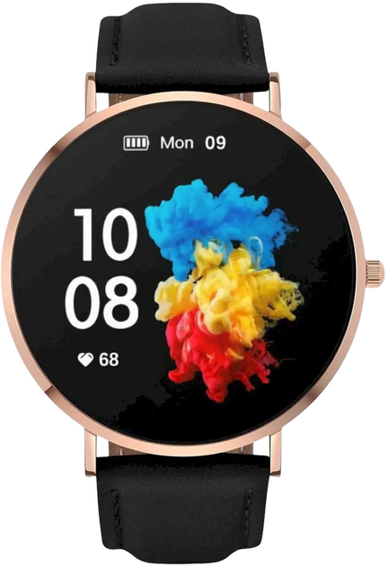 Smartwatch Garett Verona Złoto-czarny Skórzany (5904238485477) - obraz 2