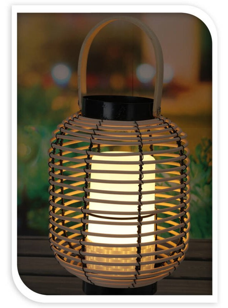 Lampion LED rattanowy Home & Styling Collection z uchwytem 18 cm (8720573965767) - obraz 2