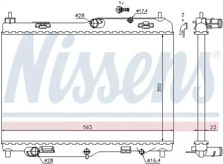 Радиатор охлаждения двигателя FORD FIESTA, NISSENS (69234) - изображение 1
