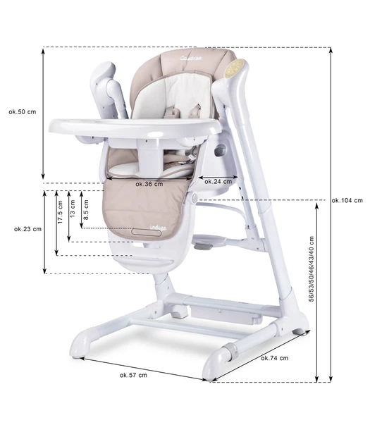 Стільчик для годування + гойдалка Caretero Indigo Black Green TERO-7651 (5908310397160) - зображення 19
