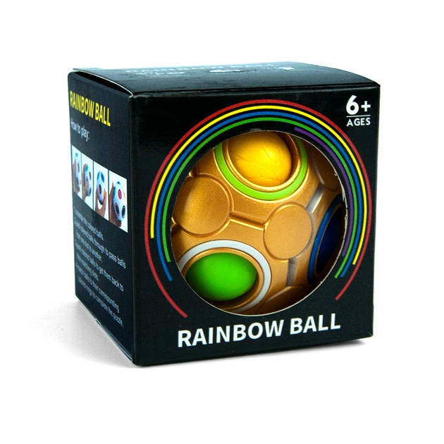 Головоломка антистрес 3D П'ятнашки IQ Rainbow Ball (золото) – фото